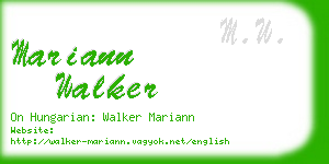 mariann walker business card